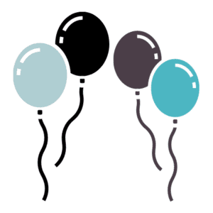 Four balloons in different colors